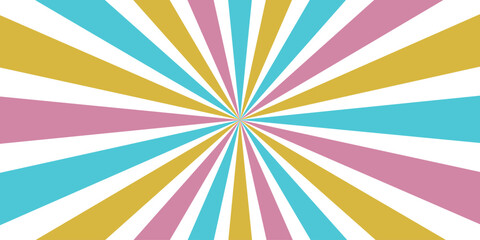 colorful sunburst lines Background. Light sun rays pattern. Vintage stripes halftone radial for poster, banner, advertising backdrop, 