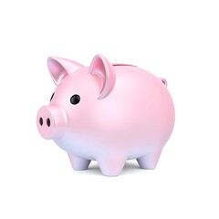 Obraz premium Modern 3D piggy bank icon with smooth curves, shiny surface, pastel colors, minimalist design, clean look
