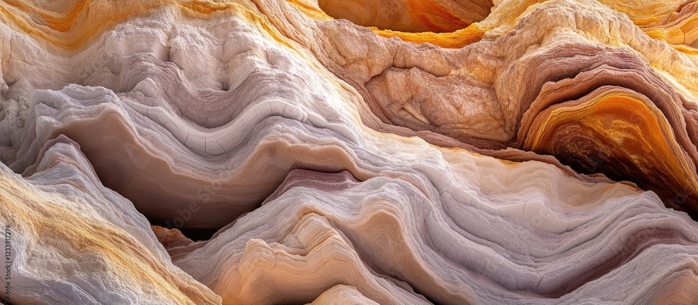 Poster abstract geological formations with layered colors and textures depicting natural stone patterns cop