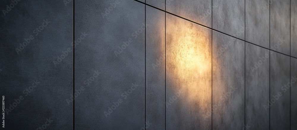 Fototapete Abstract texture of a concrete wall illuminated by sunlight creating a warm glow with Copy Space for text insertion