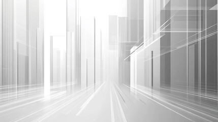 Obraz premium white room with long corridor, bright lights, shiny floor, minimalist design, A Minimalist White Corridor: Architectural Design and Interior Space