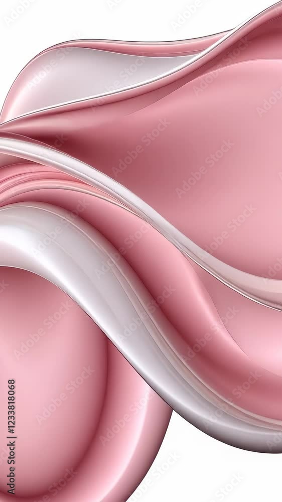 Poster 3d sleek abstract curved shape creating dynamic visual flow holography, glossy surface reflecting li