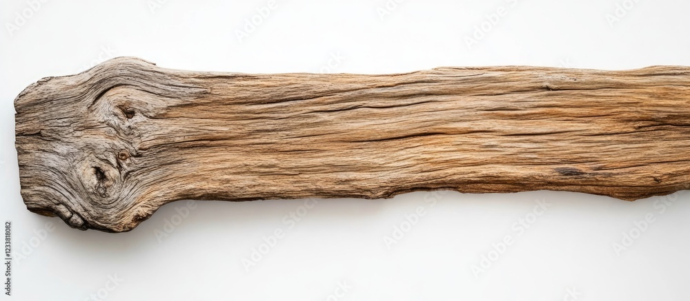 Poster Texture of weathered wooden plank with natural patterns and grains on a neutral background Copy Space
