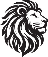Lion silhouette black and white vector icon