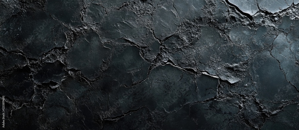 Poster dark textured surface with cracks and rough appearance suitable for abstract backgrounds copy space