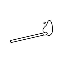 an outlined icon depicting a matchstick