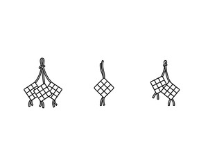 the outlined icons about ketupat