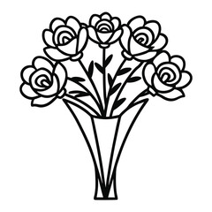 Simple silhouette flower bouquet vector design