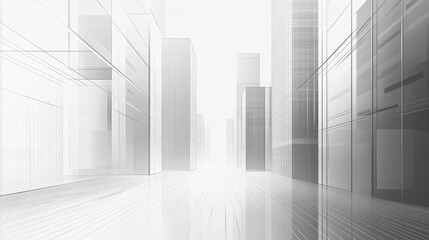 Fototapeta premium white corridor with columns and windows, Total white project of empty room, loft, attic, parquet wooden floor and wooden ceiling beams, 