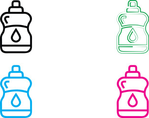 Minimalist icon set, gear symbols with checkmarks, simple line drawings, monochromatic color schemes, black, green, blue, and pink variations, clean vector graphics, productivity concept, quality assu