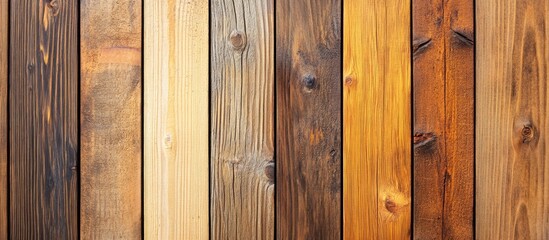 Fototapeta premium Varied Wooden Planks Background Showing Different Textures and Tones