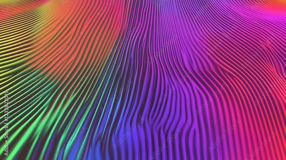 Poster abstract colorful waves background with smooth gradient lines and a 3d look