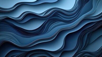 Abstract Blue Waves Background Texture Design