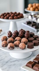 Assorted Chocolate Confections Displayed Elegantly