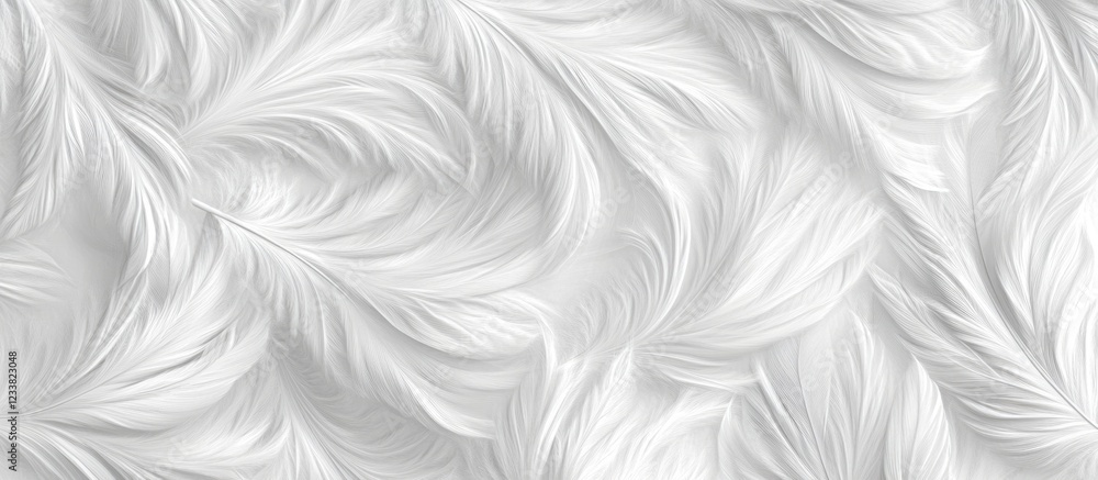 Poster white textured background with flowing feather-like patterns and smooth gradients copy space