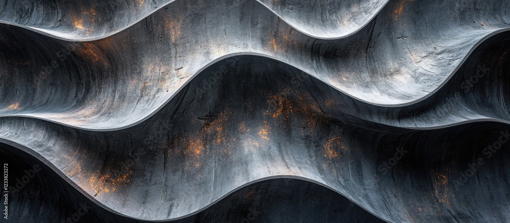 Poster abstract wavy texture with metallic tones and subtle highlights suitable for backgrounds and design 