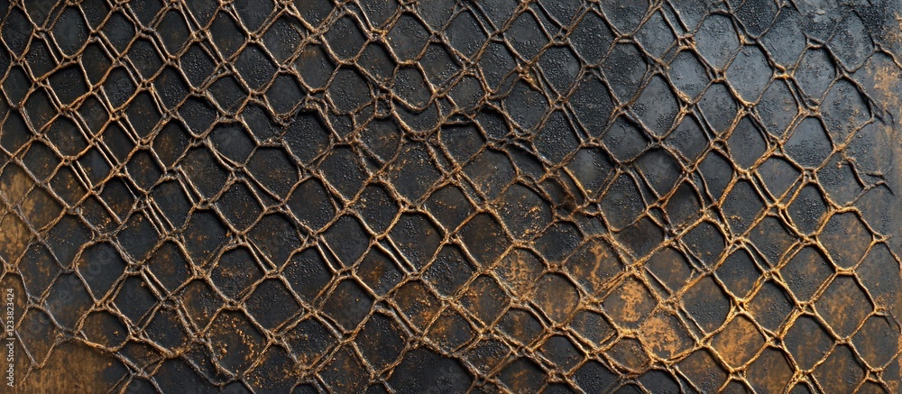 Poster close-up view of textured animal skin with a detailed pattern of scales and creases copy space
