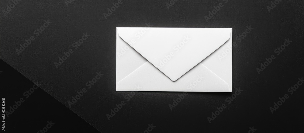 Aufkleber White envelope on dark background with diagonal lines and Copy Space for text placement