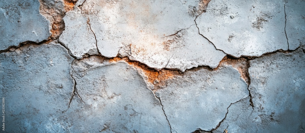Poster cracked concrete wall texture with weathered surface and rustic coloration ideal for industrial or u