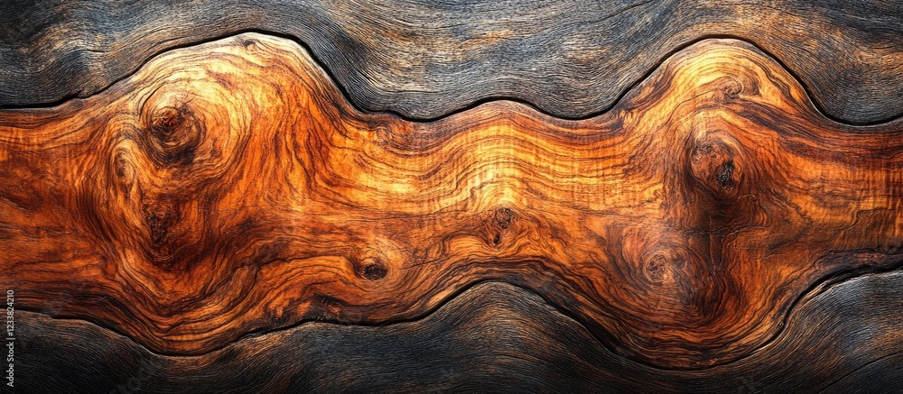 Poster abstract wood texture with rich patterns and colors featuring brown and orange tones copy space