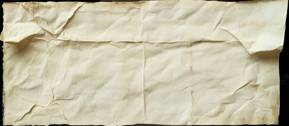 Poster Worn vintage paper texture with creases and folds suitable for background design or copy space usage.