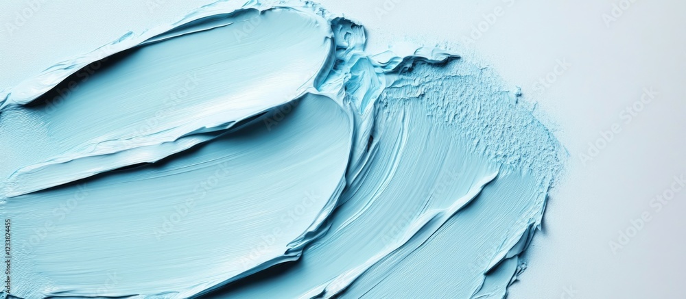 Poster blue paint strokes texture on a smooth surface with copy space for design use