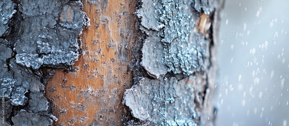 Poster wood texture close-up featuring rough bark and smooth inner wood with highlights and shadows copy sp