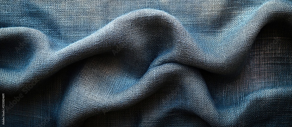 Leinwandbilder textured blue fabric with soft folds and creases providing depth and visual interest copy space