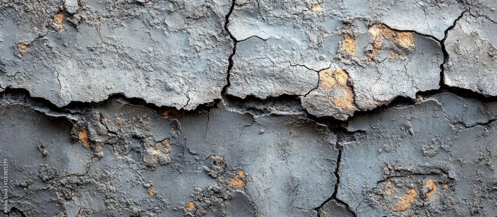 Aufkleber textured surface of cracked and peeling paint with shades of blue and gray featuring rust highlights