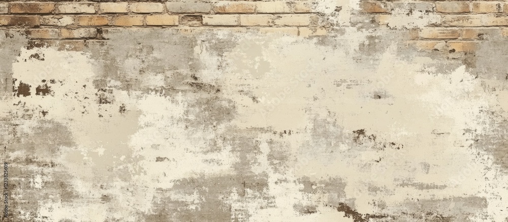 Poster abstract textured wall background with peeling paint and exposed bricks suitable for various design 