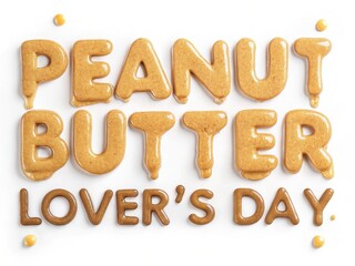 Peanut Butter Lover&rsquo;s Day Typography Design  
