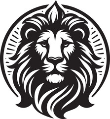 Lion silhouette black and white vector icon