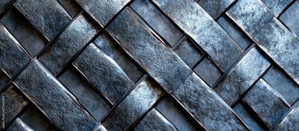 Poster metallic woven texture abstract background with pattern detail and copy space for design purposes