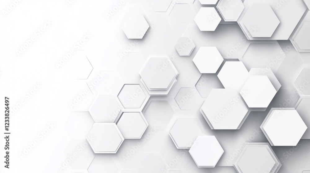 Aufkleber white hexagonal background. luxury white pattern. wallpaper illustration. white hexagonal background