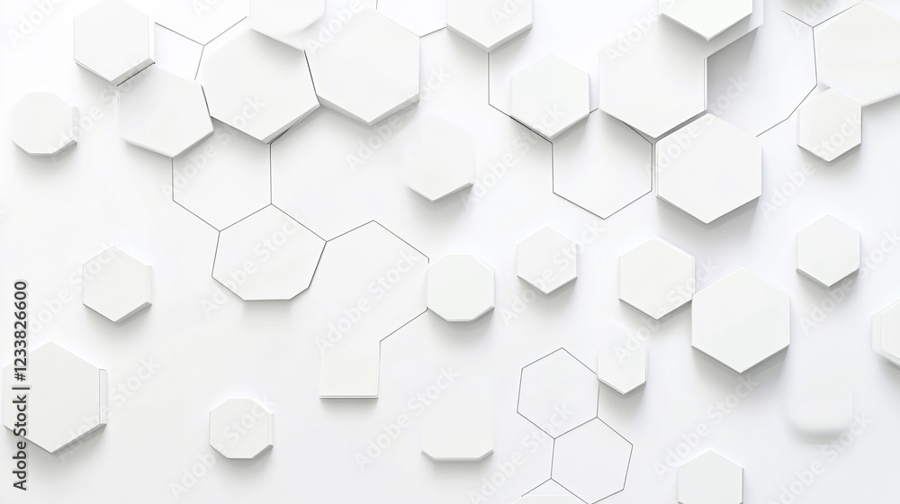 Poster white hexagonal background. luxury white pattern. wallpaper illustration. white hexagonal background