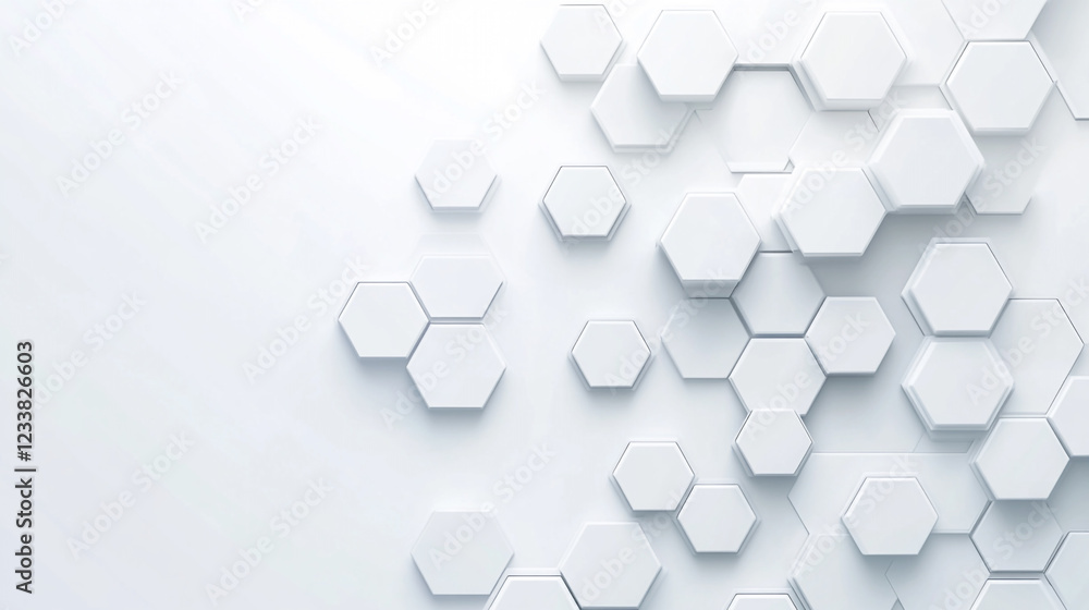 Aufkleber white hexagonal background. luxury white pattern. wallpaper illustration. white hexagonal background