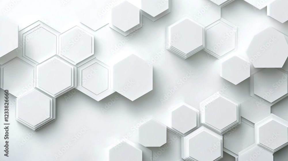 Aufkleber white hexagonal background. luxury white pattern. wallpaper illustration. white hexagonal background