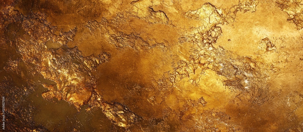 Aufkleber Abstract textured background with metallic gold hues and irregular patterns suitable for design projects Copy Space