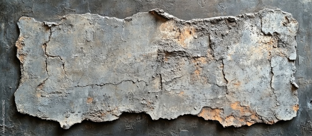 Poster Ancient weathered metal surface with rust and texture showing cracks and peeling paint suitable for backgrounds or artistic applications Copy Space