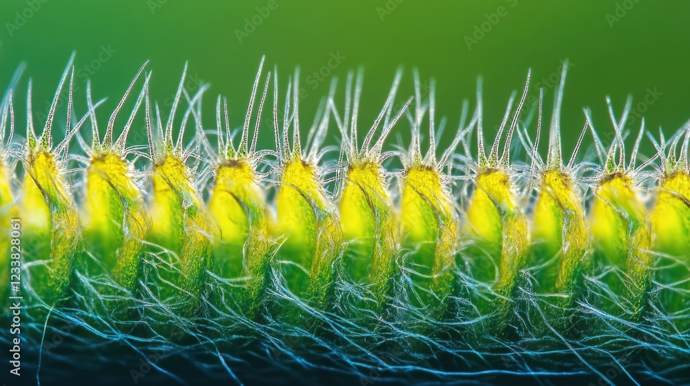 Poster macro shot of tall grass highlighting intricate textures and details with ample copy space for text 