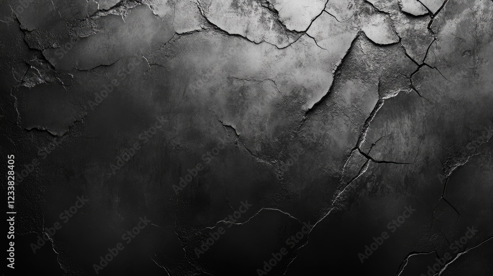 Poster cracked plaster wall texture with empty copyspace for text in a monochromatic design ideal for backg