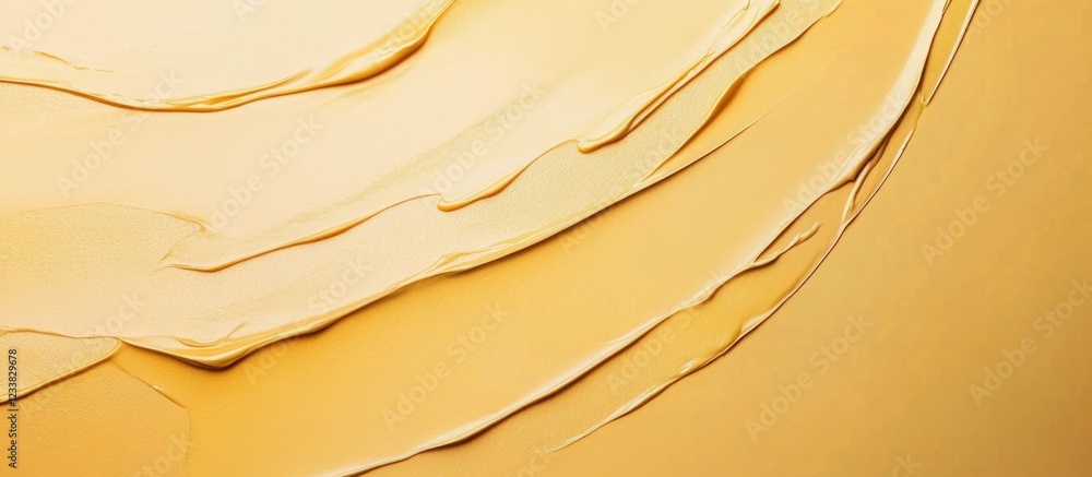 Aufkleber abstract layered caramel texture with smooth curved edges in warm golden tones
