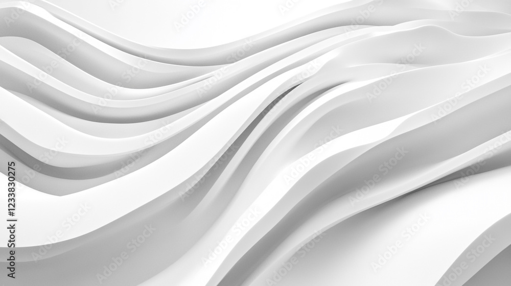 Poster abstract white backdrop with delicate geometric shapes layered white surfaces create a dynamic,