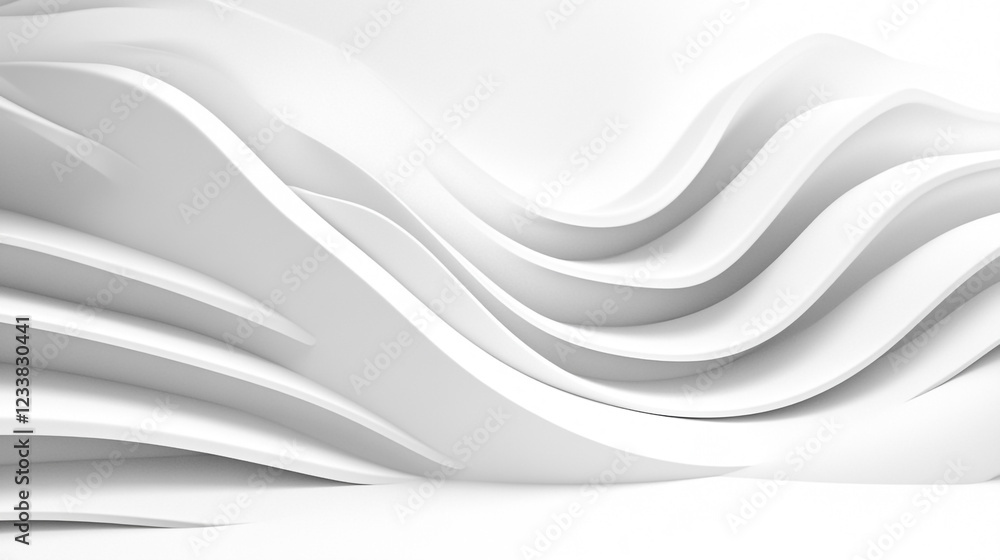 Aufkleber white background with curved lines. curved white patterns create a dynamic visual effect in a modern