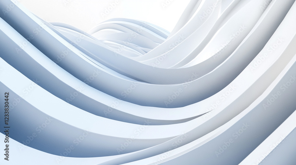 Aufkleber white background with curved lines. curved white patterns create a dynamic visual effect in a modern