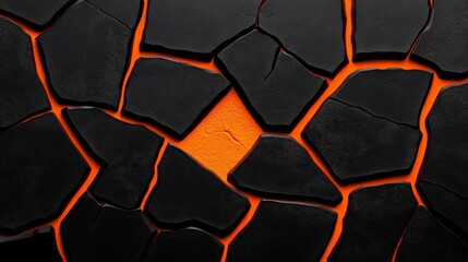 Cracked Lava Stone: An evocative image of volcanic rock, split and fractured, reveals fiery molten textures. Capturing the raw beauty and primal power of earth's elements.