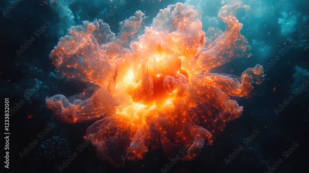 Poster vibrant fireworks explosion captured from above showcasing dynamic color patterns in the night sky w