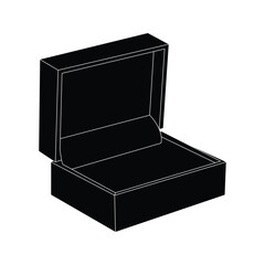Sleek Black Box: Minimalist Design Element. Perfect for branding, packaging, and mockups.           