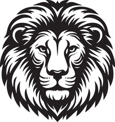 Obraz premium Lion silhouette black and white vector icon