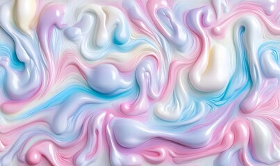 Fototapeta premium Swirling pastel cream texture, abstract background for design